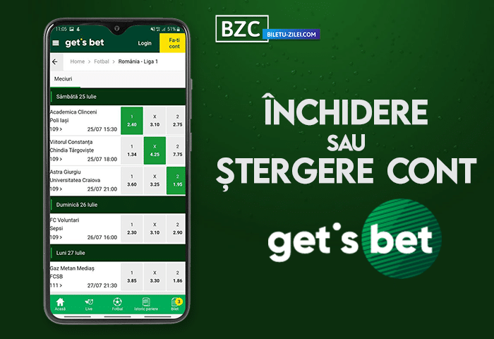 stergere cont gets bet